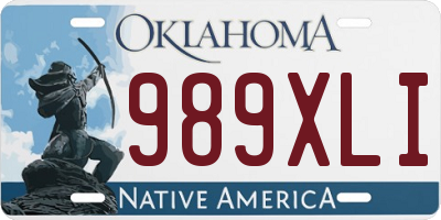 OK license plate 989XLI