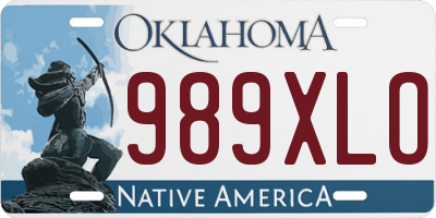 OK license plate 989XLO
