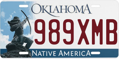 OK license plate 989XMB