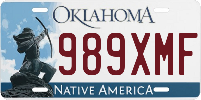 OK license plate 989XMF