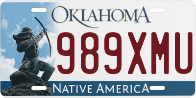 OK license plate 989XMU