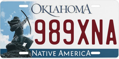 OK license plate 989XNA