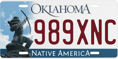OK license plate 989XNC