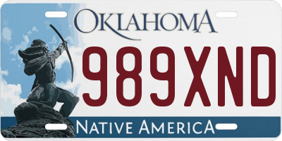 OK license plate 989XND