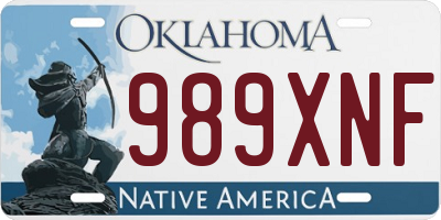 OK license plate 989XNF