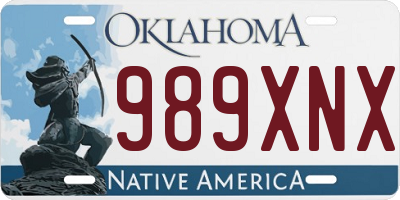 OK license plate 989XNX