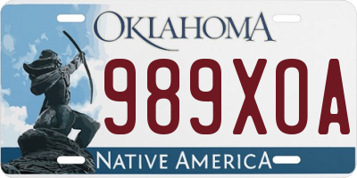 OK license plate 989XOA