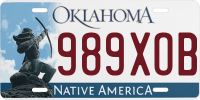 OK license plate 989XOB