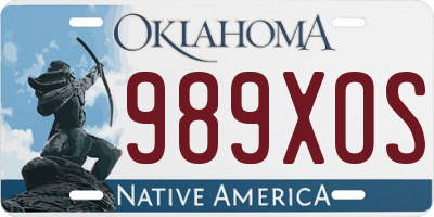 OK license plate 989XOS