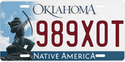OK license plate 989XOT
