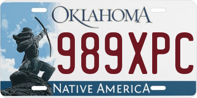 OK license plate 989XPC