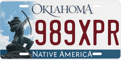 OK license plate 989XPR