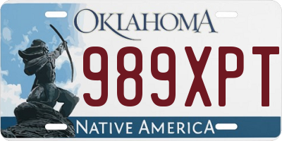 OK license plate 989XPT