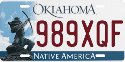 OK license plate 989XQF
