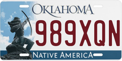 OK license plate 989XQN