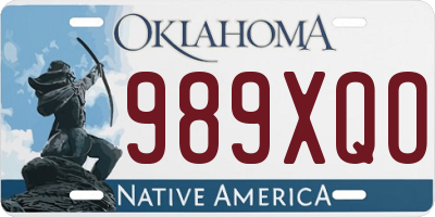 OK license plate 989XQO