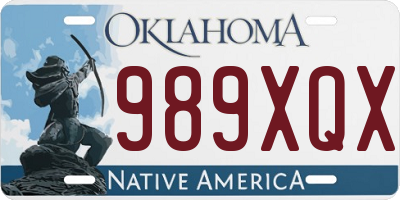 OK license plate 989XQX