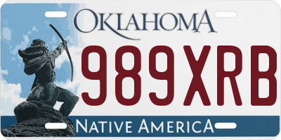 OK license plate 989XRB