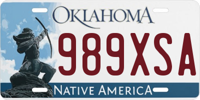 OK license plate 989XSA