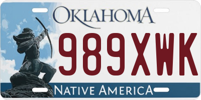 OK license plate 989XWK