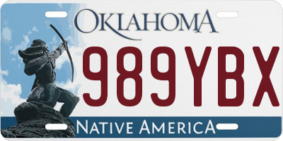OK license plate 989YBX