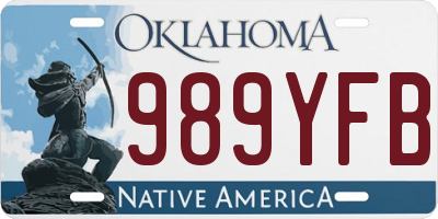 OK license plate 989YFB
