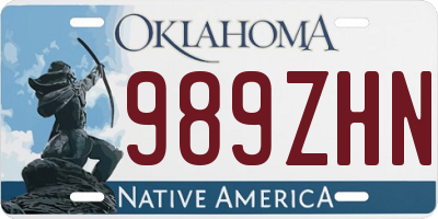 OK license plate 989ZHN