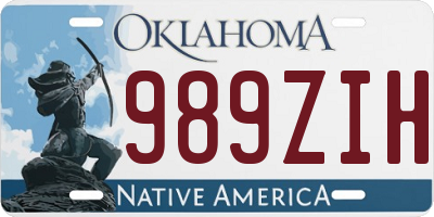 OK license plate 989ZIH