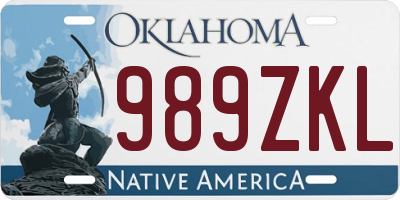 OK license plate 989ZKL