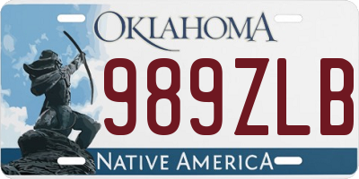 OK license plate 989ZLB