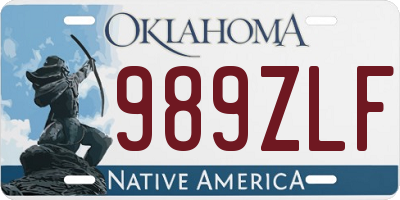 OK license plate 989ZLF