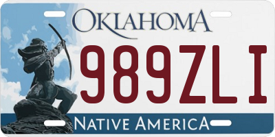 OK license plate 989ZLI