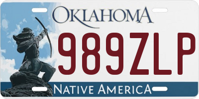 OK license plate 989ZLP