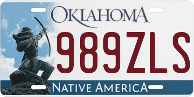 OK license plate 989ZLS