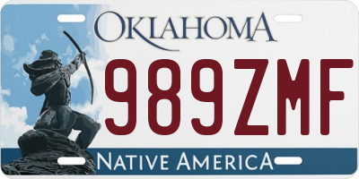 OK license plate 989ZMF