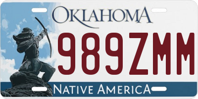 OK license plate 989ZMM
