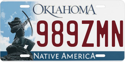 OK license plate 989ZMN
