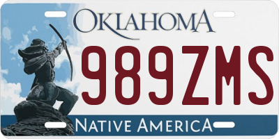 OK license plate 989ZMS