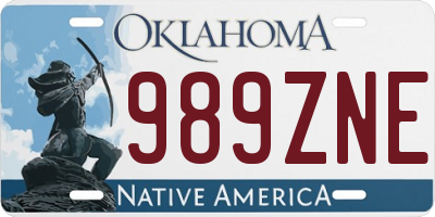 OK license plate 989ZNE