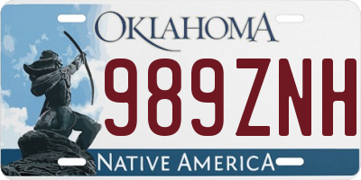OK license plate 989ZNH