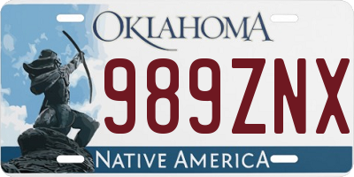 OK license plate 989ZNX