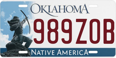 OK license plate 989ZOB