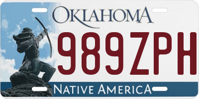 OK license plate 989ZPH