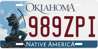 OK license plate 989ZPI
