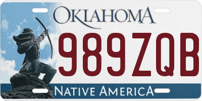 OK license plate 989ZQB