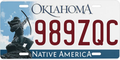 OK license plate 989ZQC