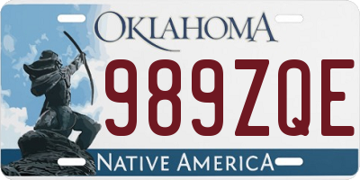 OK license plate 989ZQE