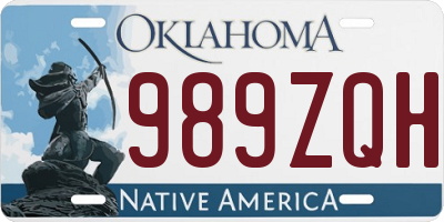 OK license plate 989ZQH