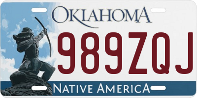 OK license plate 989ZQJ