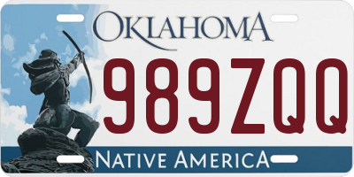 OK license plate 989ZQQ